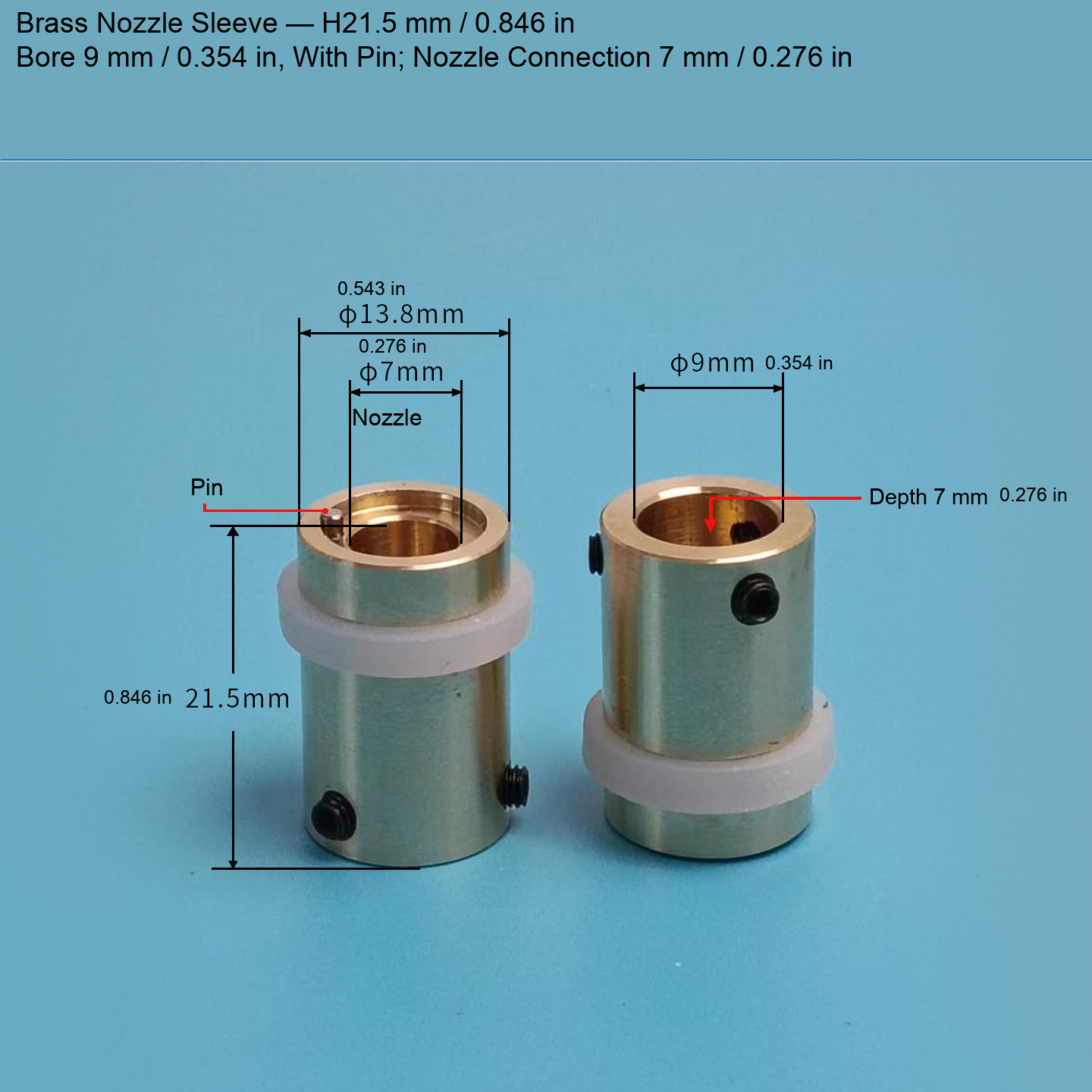 Vacuum nozzle connection sleeve 10: original product photograph in English