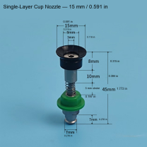 Single-Layer Cup Nozzle — 15 mm / 0.591 in