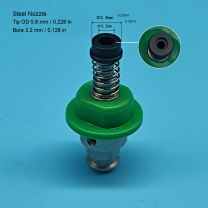 Steel Tip — OD 5.8 mm (0.228 in), Bore 3.2 mm / 0.126 in