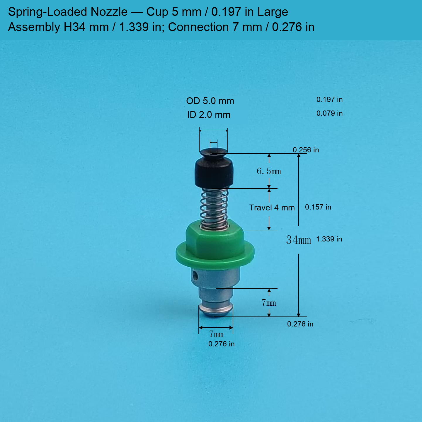 Green-collar vacuum nozzle 12: original product photograph in English