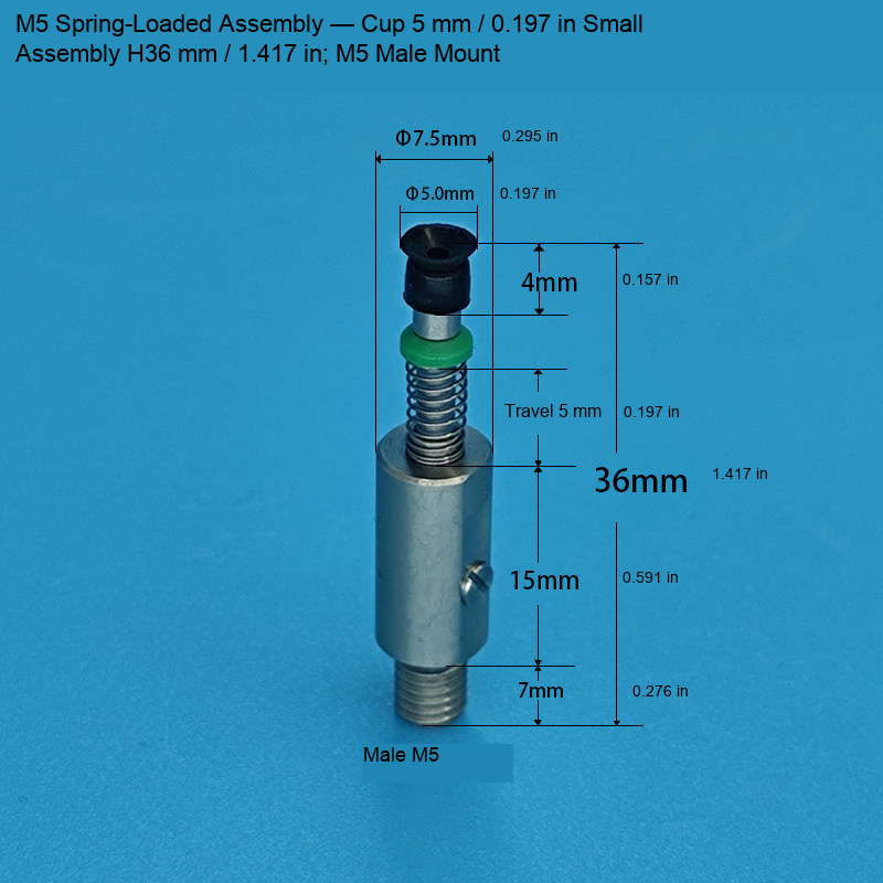 M5 spring-loaded vacuum nozzle 13: original product photograph in English