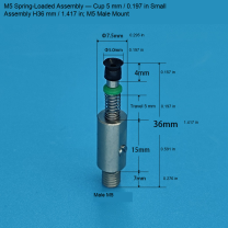 M5 Assembly — Cup 5 mm / 0.197 in Small, H36 mm / 1.417 in