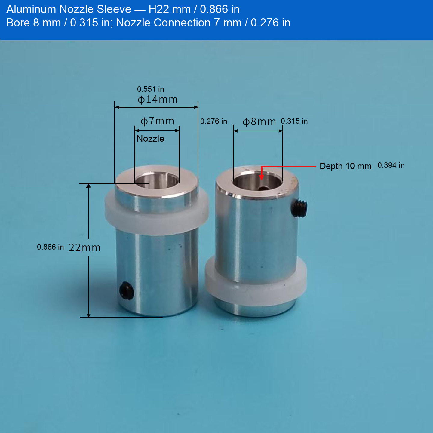 Vacuum nozzle connection sleeve 12: original product photograph in English