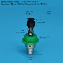 Assembly — Cup 6 mm / 0.236 in, H34 mm / 1.339 in