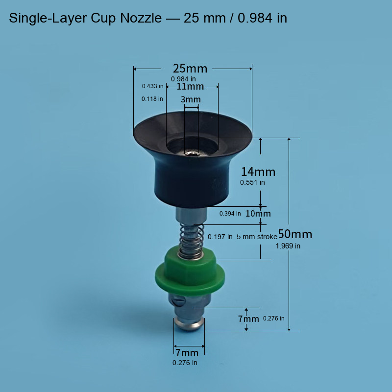 Single-Layer Cup Nozzle — 25 mm / 0.984 in