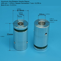 Aluminum Sleeve — H35 mm / 1.378 in, Bore 8 mm / 0.315 in