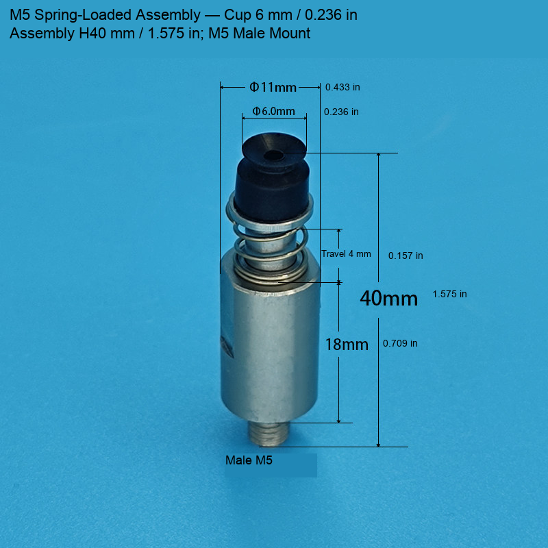 M5 spring-loaded vacuum nozzle 15: original product photograph in English