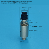 M5 Assembly — Cup 6 mm / 0.236 in, H40 mm / 1.575 in