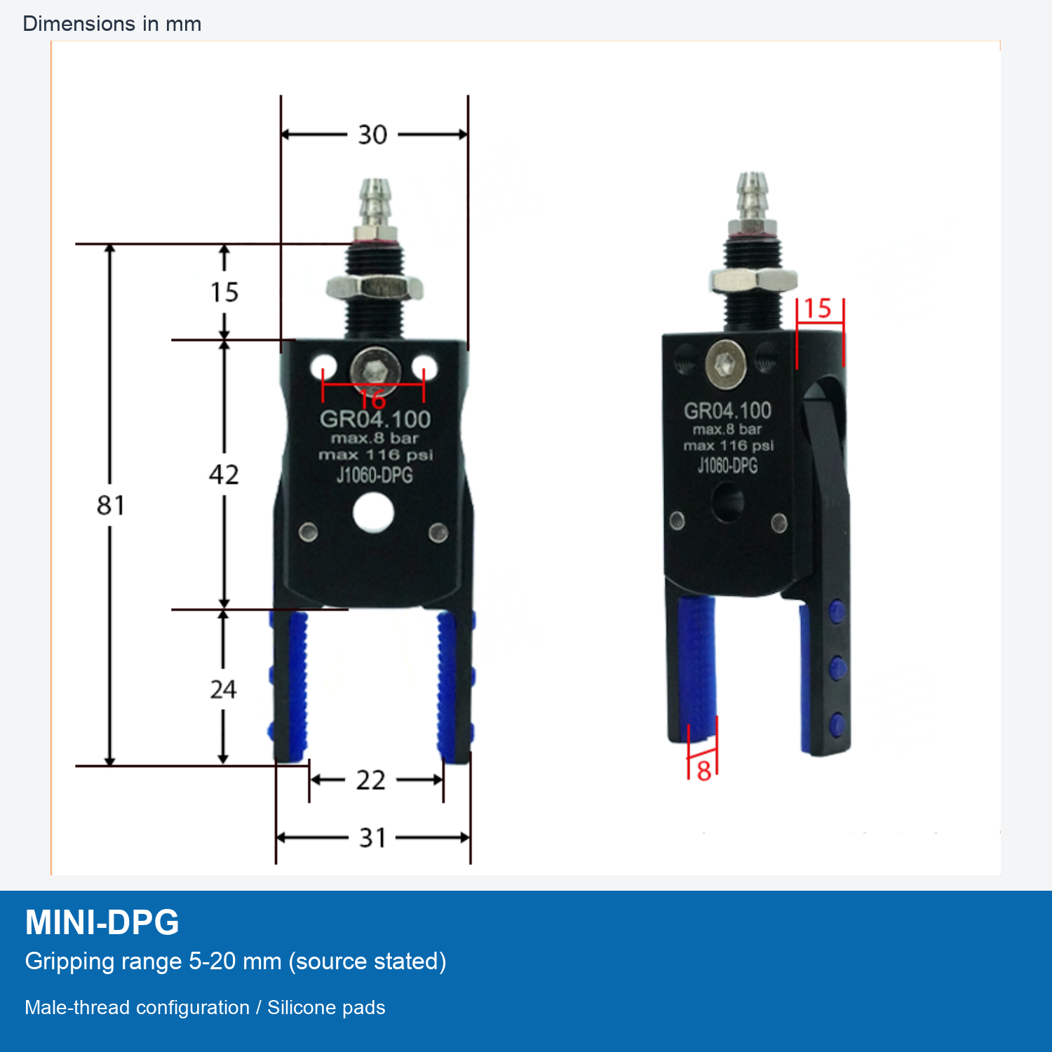 MINI-DPG | 5-20 mm grip dimensional image