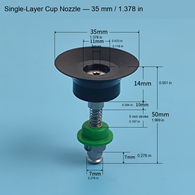 Single-Layer Cup Nozzle — 35 mm / 1.378 in