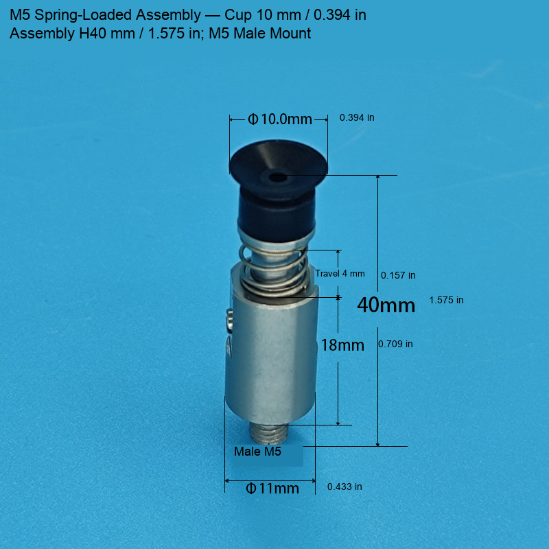 M5 spring-loaded vacuum nozzle 17: original product photograph in English