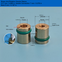 Brass Sleeve — H17 mm / 0.669 in, Bore 5 mm / 0.197 in