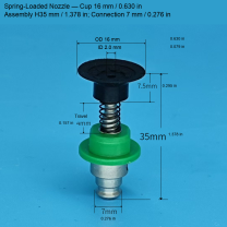 Assembly — Cup 16 mm / 0.630 in, H35 mm / 1.378 in