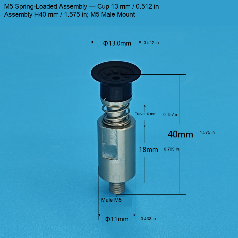 M5 spring-loaded vacuum nozzle 18: original product photograph in English