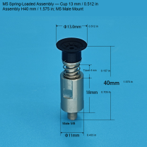 M5 Assembly — Cup 13 mm / 0.512 in, H40 mm / 1.575 in