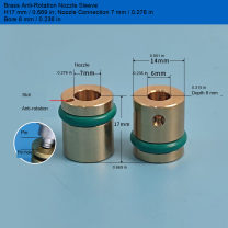 Brass Sleeve — H17 mm / 0.669 in, Bore 6 mm / 0.236 in