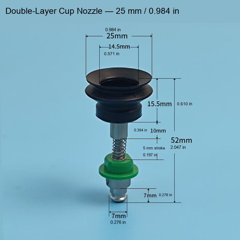 Double-Layer Cup Nozzle — 25 mm / 0.984 in