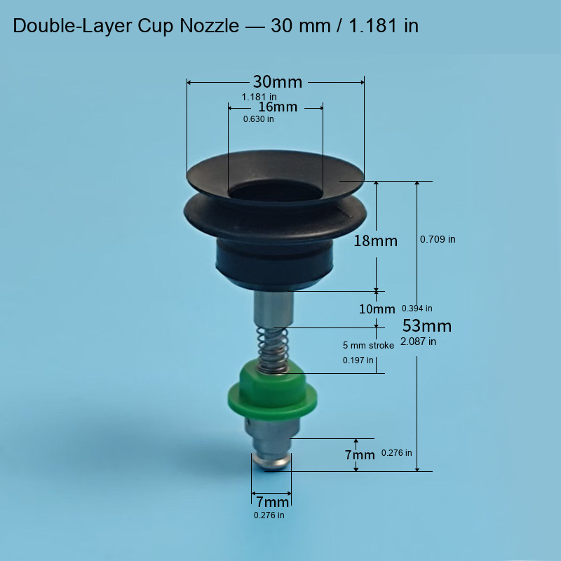 Double-Layer Cup Nozzle — 30 mm / 1.181 in