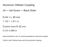 JH D44L46 Black / 44 × 46 mm (1.732 × 1.811 in) / Bore 8–22 mm (0.315–0.866 in)