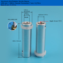 Aluminum Sleeve — H50 mm / 1.969 in, Bore 8 mm / 0.315 in