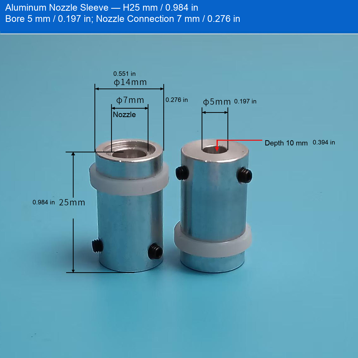 Vacuum nozzle connection sleeve 19: original product photograph in English