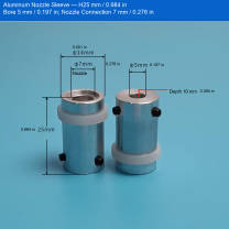 Aluminum Sleeve — H25 mm / 0.984 in, Bore 5 mm / 0.197 in