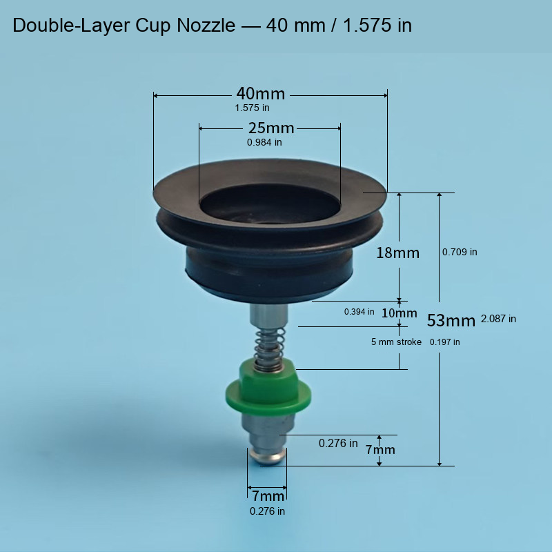 Double-Layer Cup Nozzle — 40 mm / 1.575 in