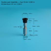 Double-Layer M5 Assembly — Cup 15 mm / 0.591 in, H51 mm / 2.008 in