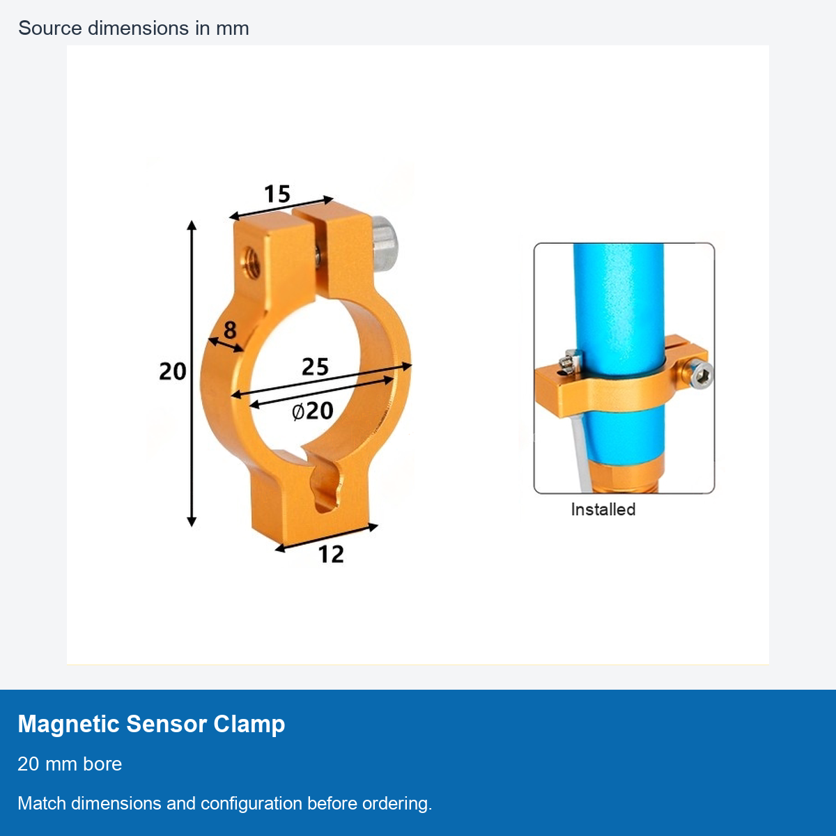 Magnetic Sensor Clamp | 20 mm bore
