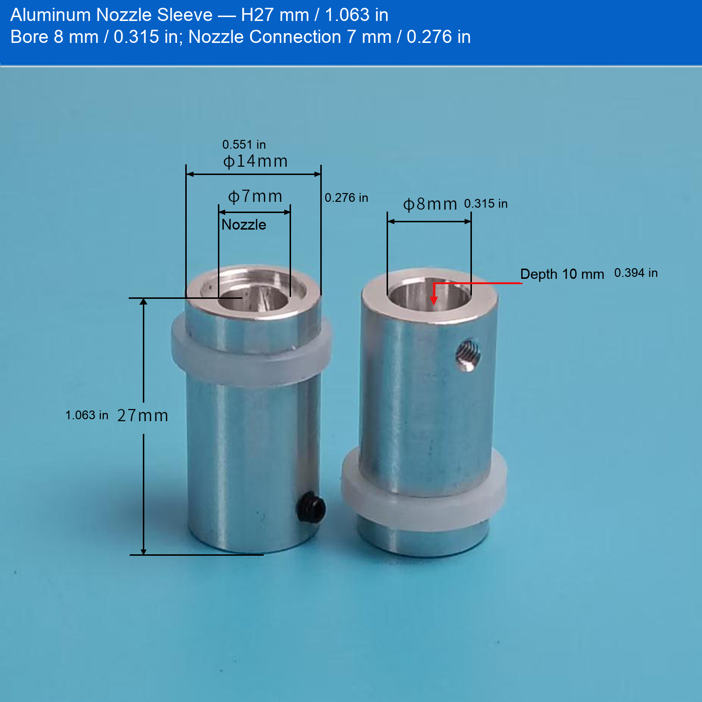 Vacuum nozzle connection sleeve 23: original product photograph in English