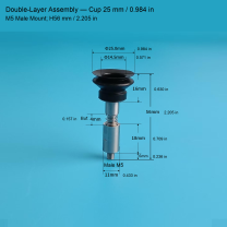 Double-Layer M5 Assembly — Cup 25 mm / 0.984 in, H56 mm / 2.205 in