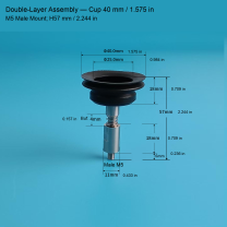 Double-Layer M5 Assembly — Cup 40 mm / 1.575 in, H57 mm / 2.244 in