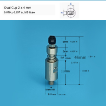 Oval M5 Assembly — 2 x 4 mm (0.079 x 0.157 in), H46 mm / 1.811 in