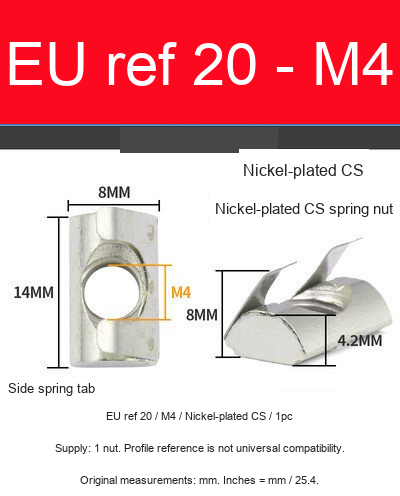 EU ref 20 / M4 / Nickel-plated CS / 1pc — original photograph and dimensional reference