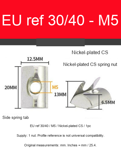 EU ref 30/40 / M5 / Nickel-plated CS / 1pc — original photograph and dimensional reference