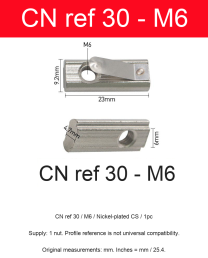 CN ref 30 / M6 / Nickel-plated CS / 1pc — original photograph and dimensional reference