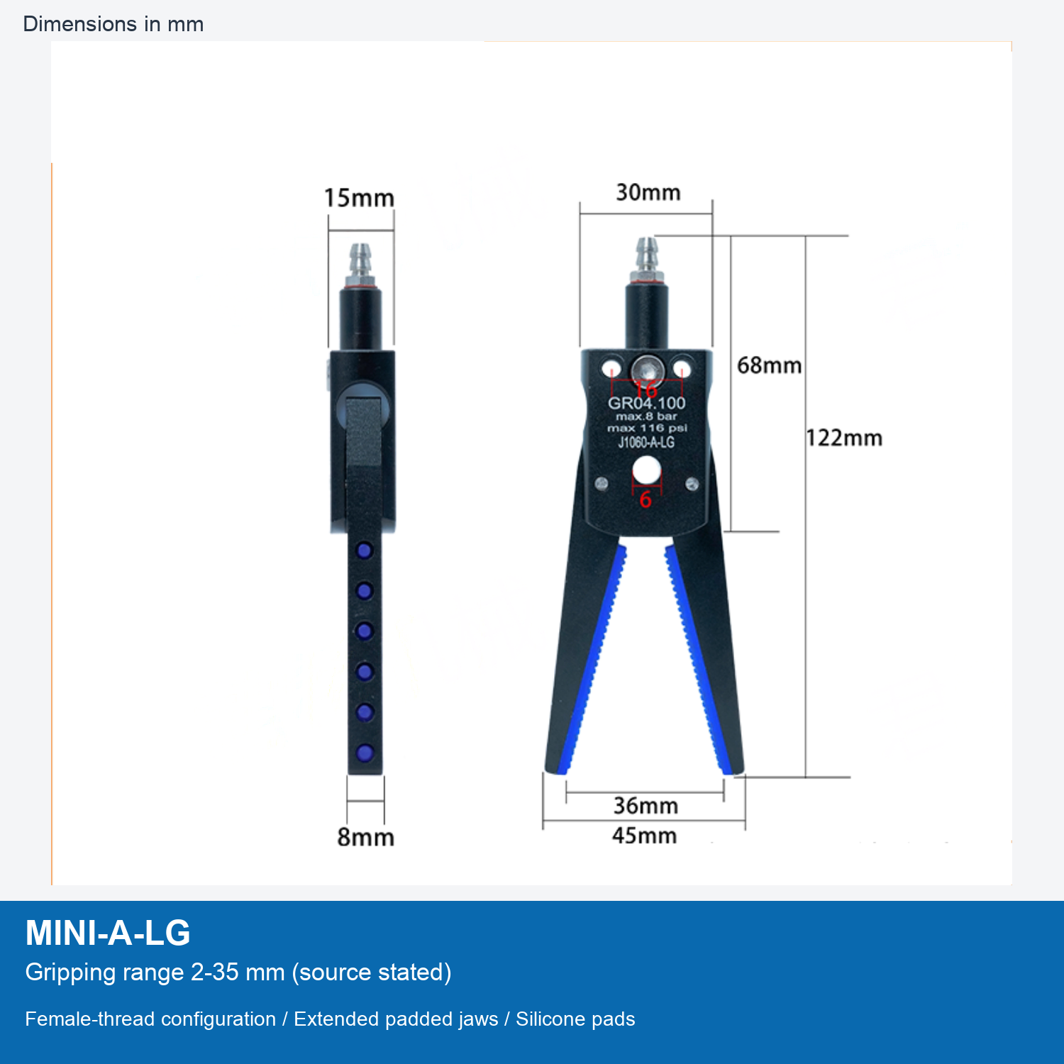MINI-A-LG | 2-35 mm grip dimensional image