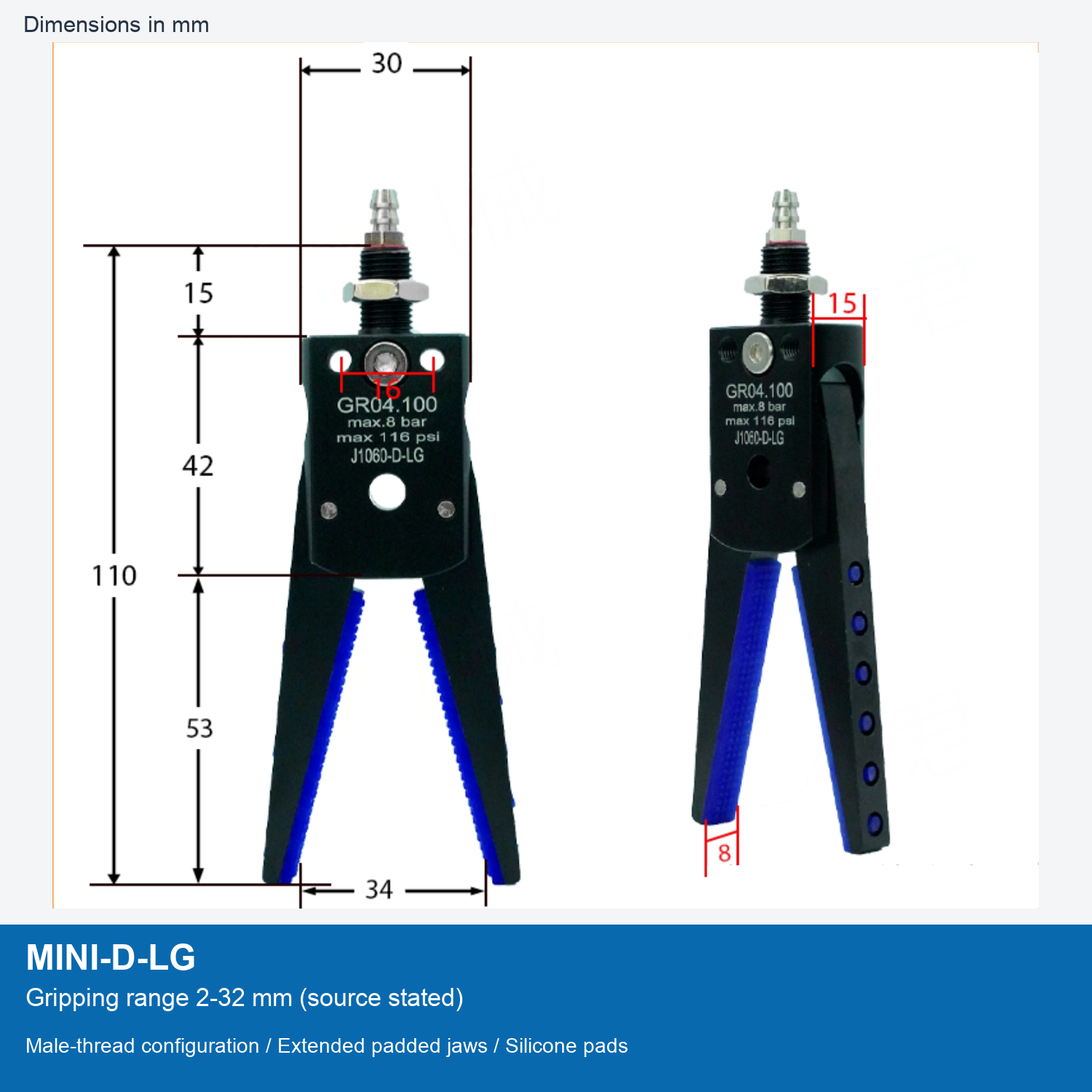 MINI-D-LG | 2-32 mm grip dimensional image