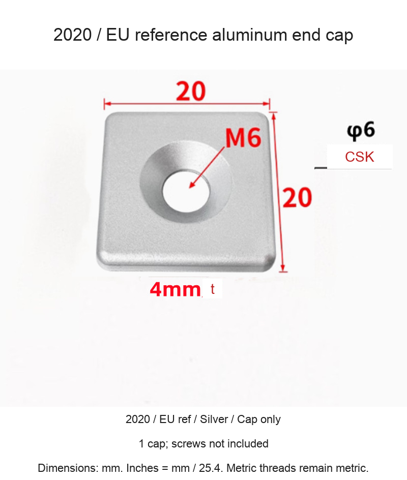 2020 / EU ref / Silver / Cap only — original end-cap photograph and dimensions