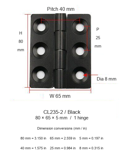 CL235-2 / Black / 80 × 65 × 5 mm