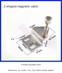 Z-shaped adjustable catch — original photograph and dimensions