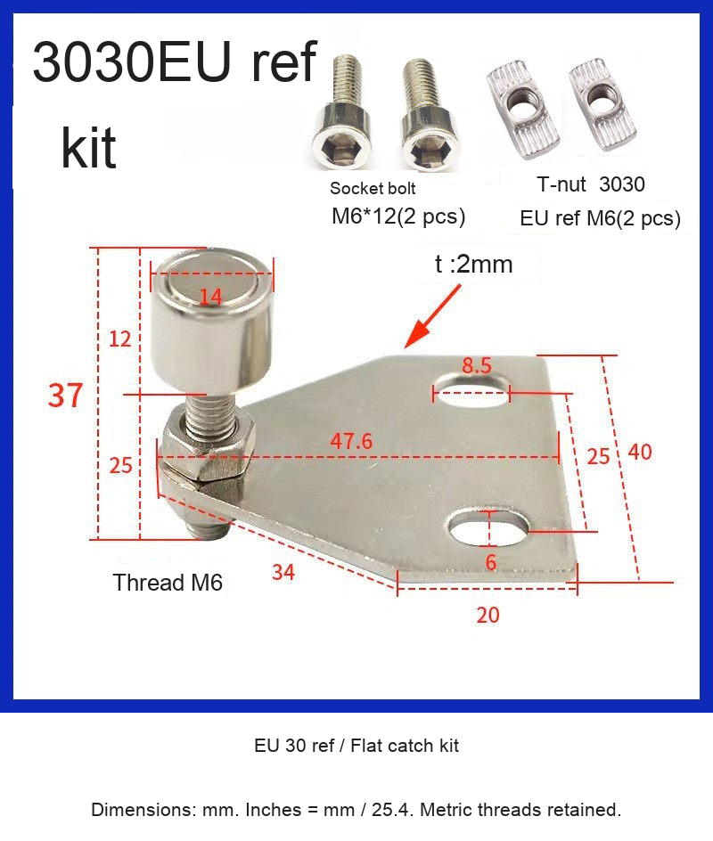 EU 30 ref / Flat catch kit — original photograph and dimensions