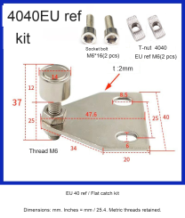 EU 40 ref / Flat catch kit — original photograph and dimensions