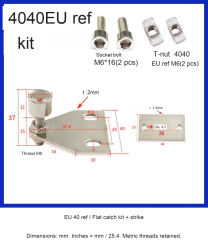 EU 40 ref / Flat catch kit + strike — original photograph and dimensions