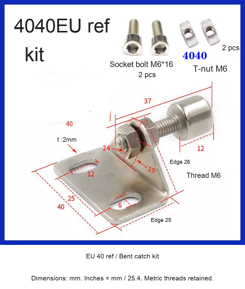 EU 40 ref / Bent catch kit — original photograph and dimensions