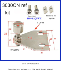 CN 30 ref / Flat catch kit — original photograph and dimensions