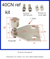 CN 40 ref / Flat catch kit — original photograph and dimensions