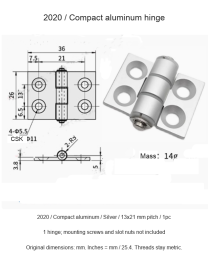 2020 / Compact aluminum / Silver / 13x21 mm pitch / 1pc — original photographs and dimensional reference