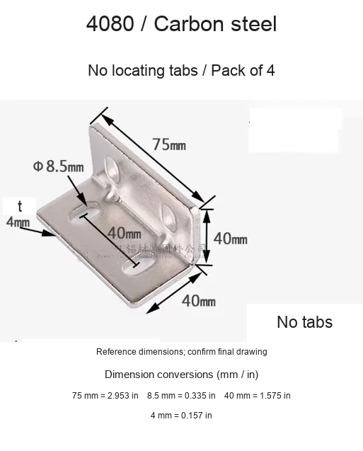 4080 / Carbon steel / No locating tabs / 4 pcs