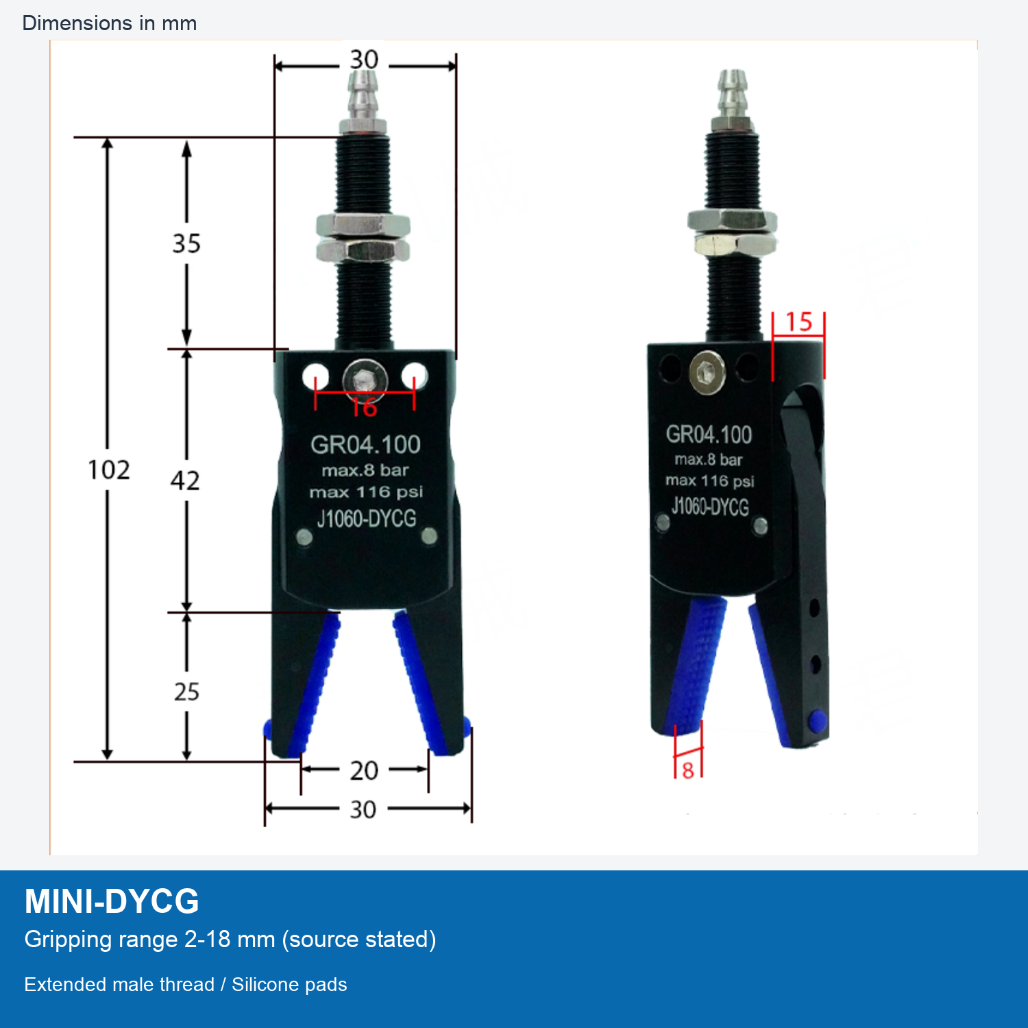 MINI-DYCG | 2-18 mm grip dimensional image